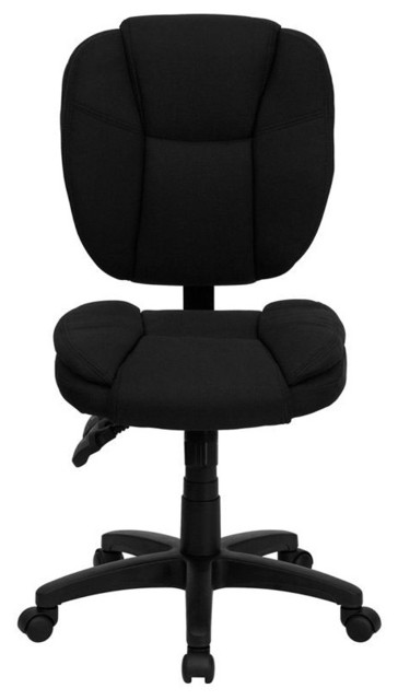 Mid-Back Black Fabric Multi-Functional Ergonomic Task Chair