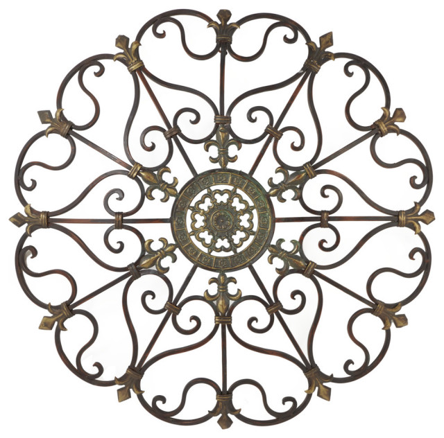 Antique Style Metal 3d Wall Decor W Fleur De Lis Designs Mediterranean Metal Wall Art By Gwg Outlet