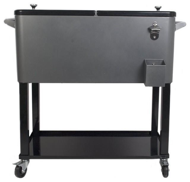 Outdoor Cooler Table Cool Wooden With Affordable Houzz Hio Qt Outdoor Patio Cooler Table On Wheels With