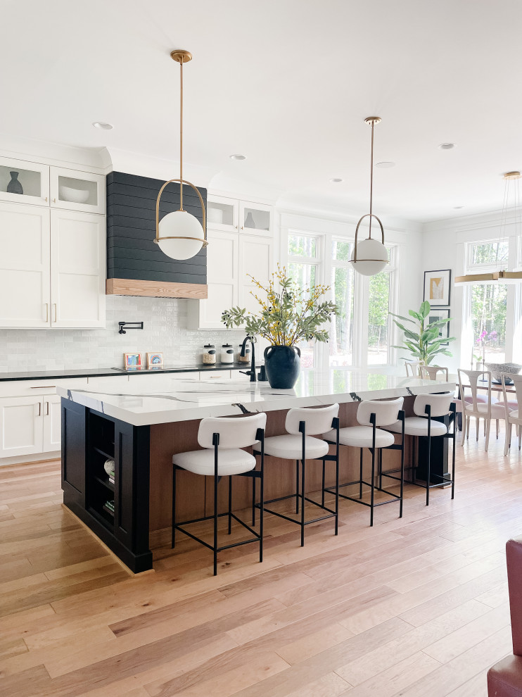Example of a transitional kitchen design in Raleigh