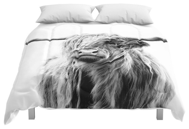 Portrait Of A Highland Cow Comforter Contemporary Comforters