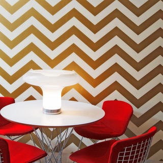 Chevron Modern Classic Metallic Gold Ivory Removable Wallpaper
