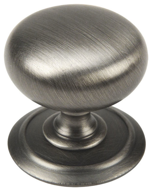 Cosmas 6542AS Antique Silver Round Knob With Backplate, Set of