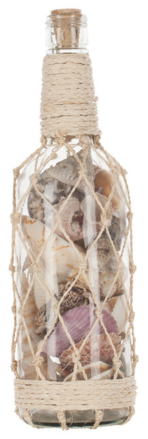Seashells in a Bottle With Abaca Net