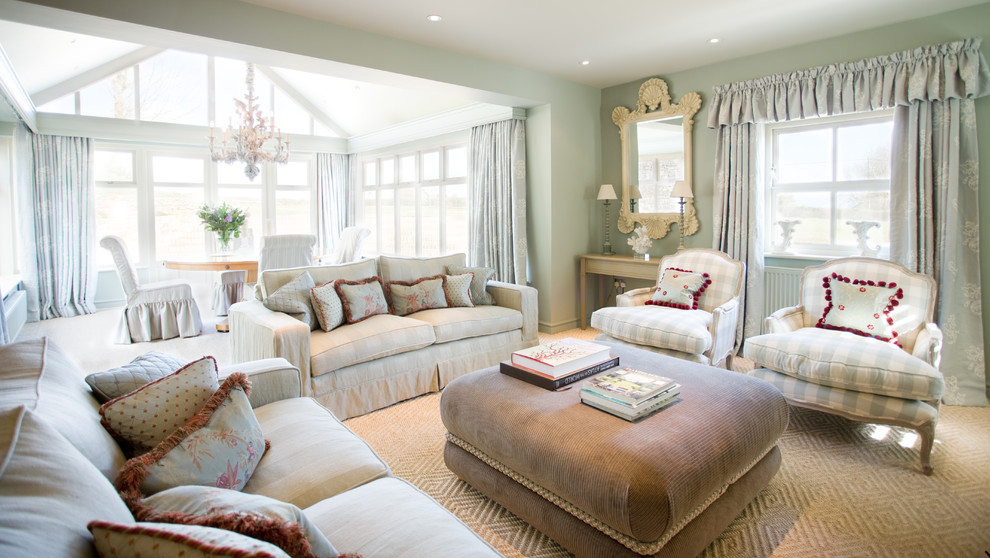 Design ideas for a beach style living room in West Midlands.