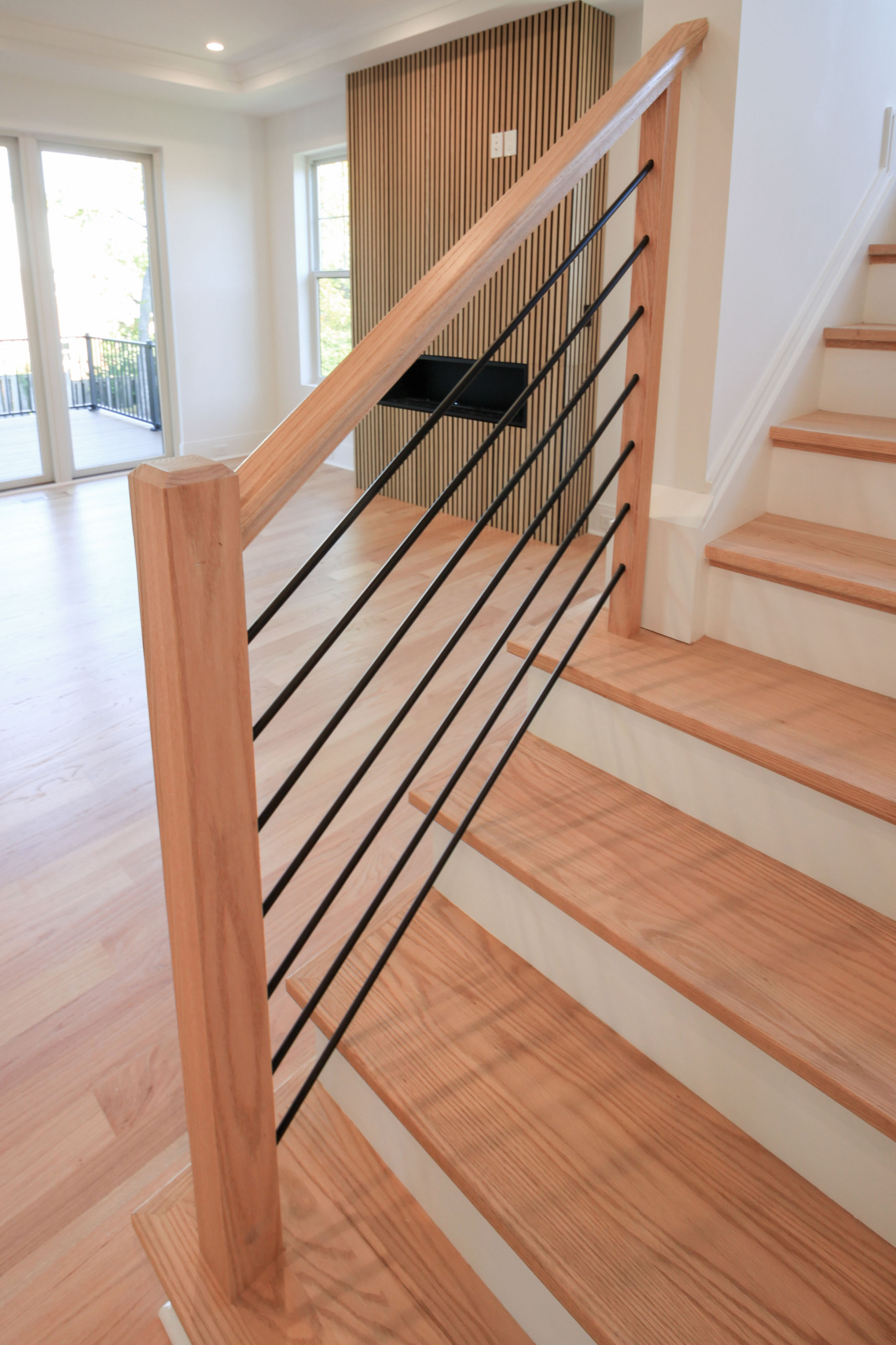 94_Neutral Color Floating Staircase with Metal Balusters, Bethesda MD 20817