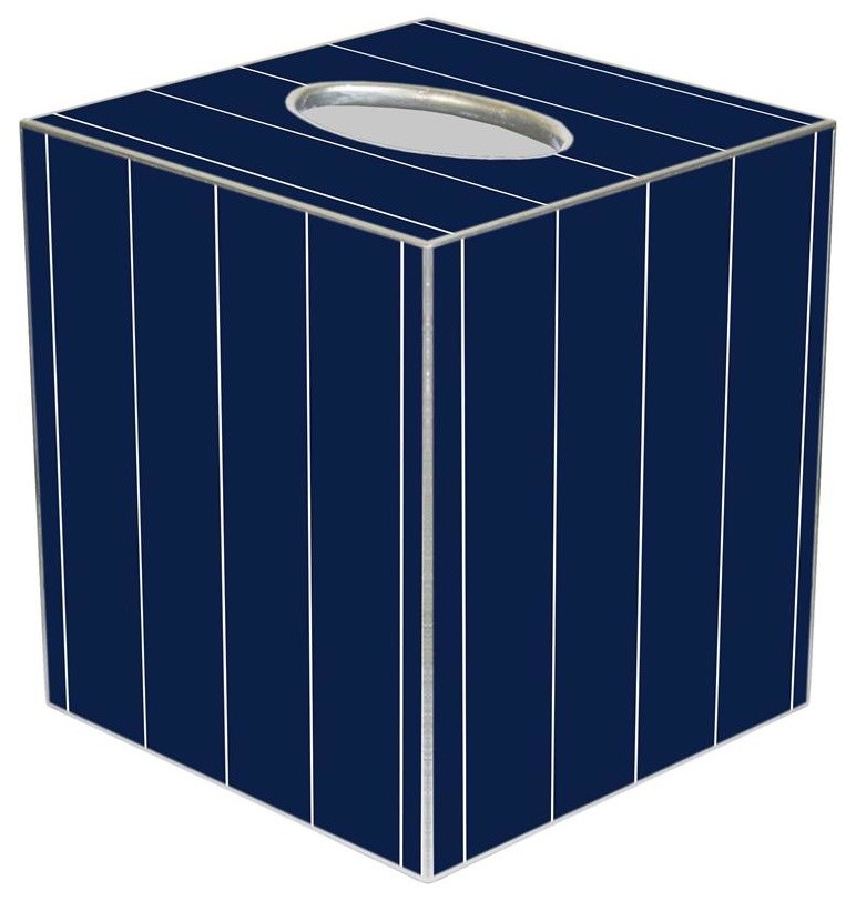 navy blue tissue box cover