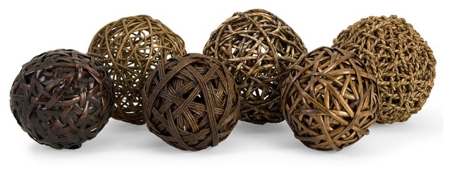 iMax Worren Natural Wrapped Balls, Set of 6