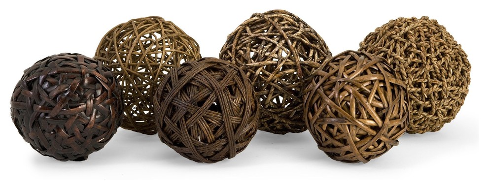 iMax Worren Natural Wrapped Balls, Set of 6