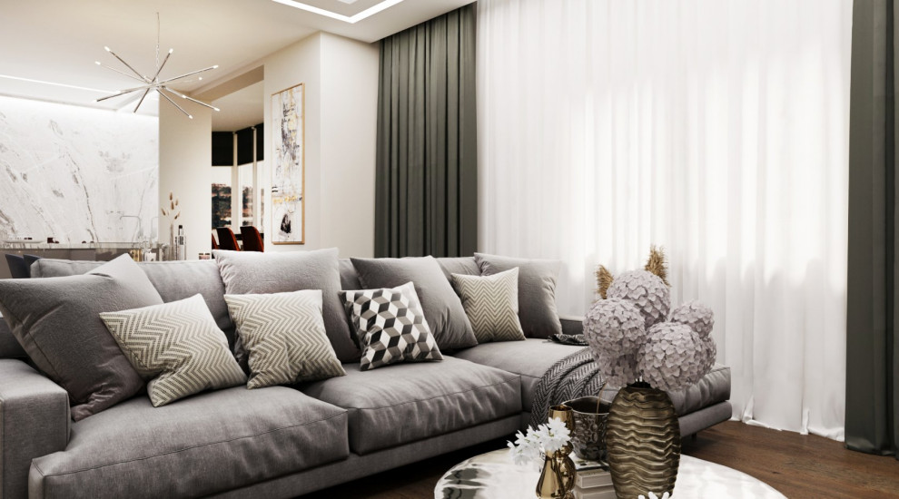 Дизайн кухни-гостиной