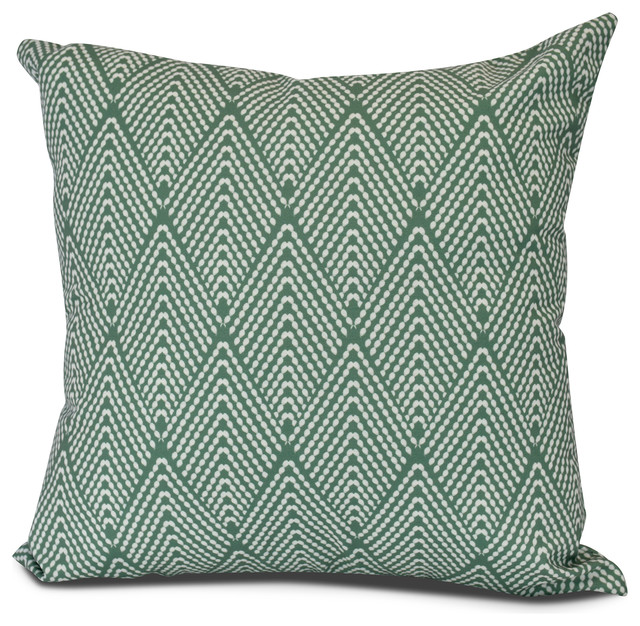 Lifeflor, Geometric Print Indoor/Outdoor Pillow, Dark Green/ Sage