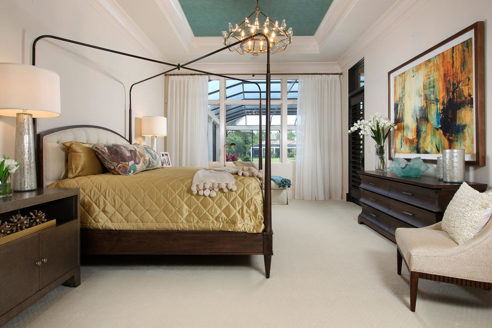 Inspiration for a transitional bedroom in Miami.