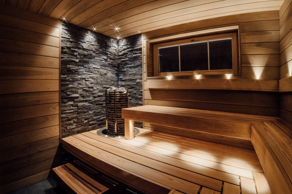 Гармоничное освещение в бане.