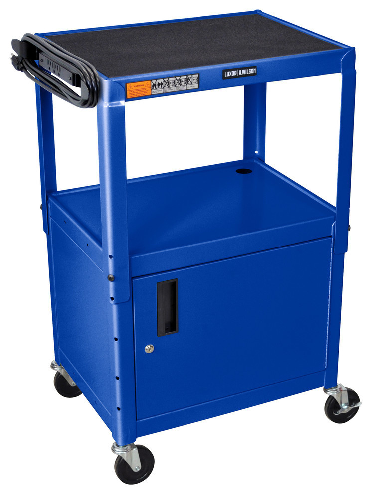 Luxor Black 42" Adjustable Height Cart With Contemporary