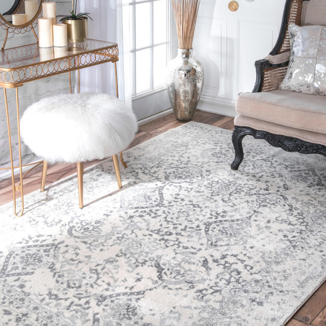 nuLOOM Vintage Odell Traditional Transitional Area Rug, Ivory, 9'x12'