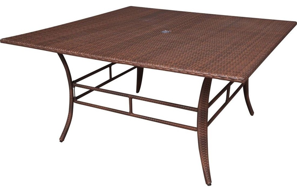 Panama Jack Key Biscayne 60" Square Dining Table, Antique Brown