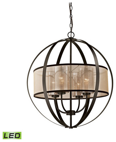 Chandelier 4-Light LED With Oil Rubbed Bronze, 24"