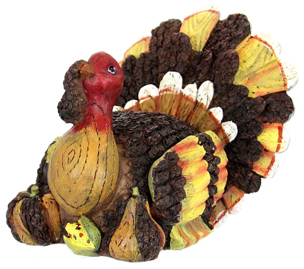 Turkey Figurine Gourd - Traditional - Holiday Accents And Figurines ...