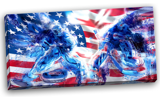 Hockey Usa Goalie Canvas Painting Modern Prints And Posters Hockey Usa Goalie Canvas Painting