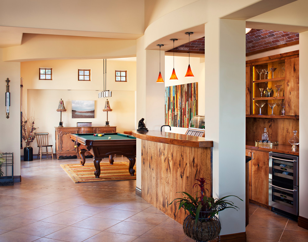 This is an example of an eclectic family room in San Diego with a game room.