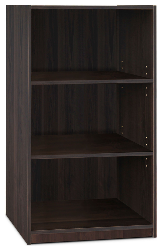 Furinno Jaya Simple Home 3-Shelf Bookcase, Cc Espresso