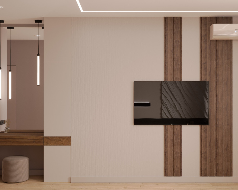 Евро однокомнатная квартира в монохромной гамме  в ЖК Московские кварталы