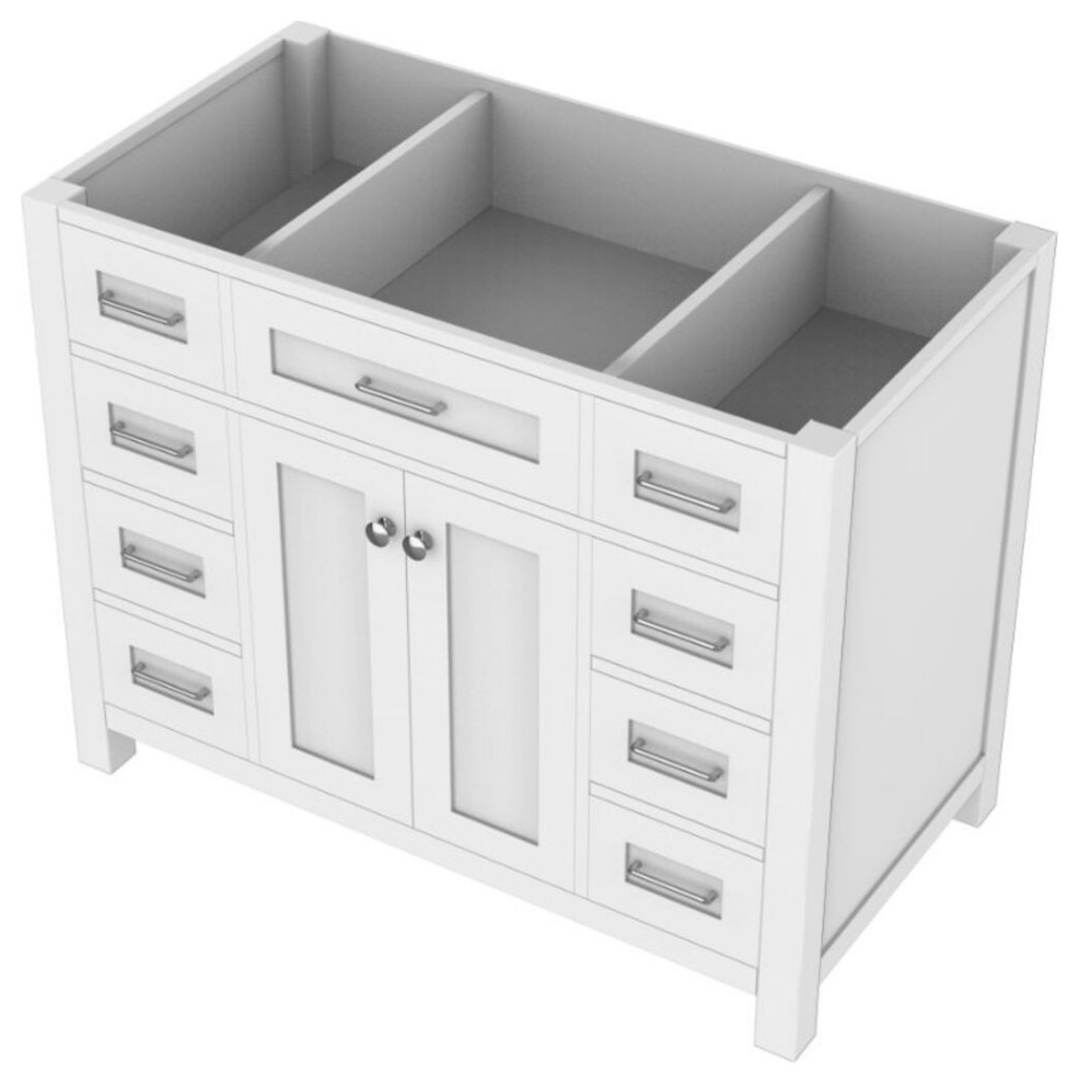 Norwalk 42" Vanity White With No Top Transitional Bathroom Vanities
