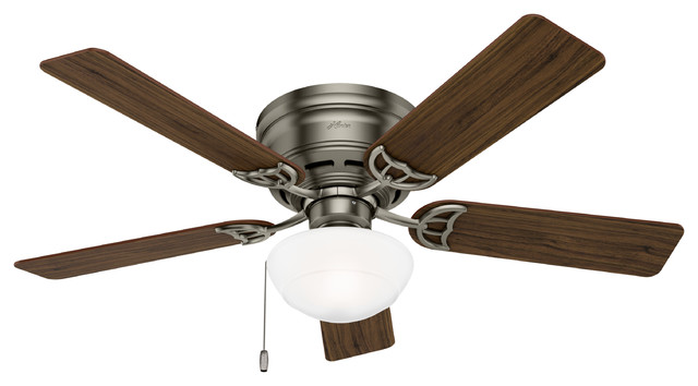 Hunter Fan Company 52 Low Profile Iii Plus Antique Pewter Ceiling W Light Traditional Fans By Lighting And Locks Houzz Hunter Fan Company 52 Low Profile Iii, Pewter Ceiling Fan