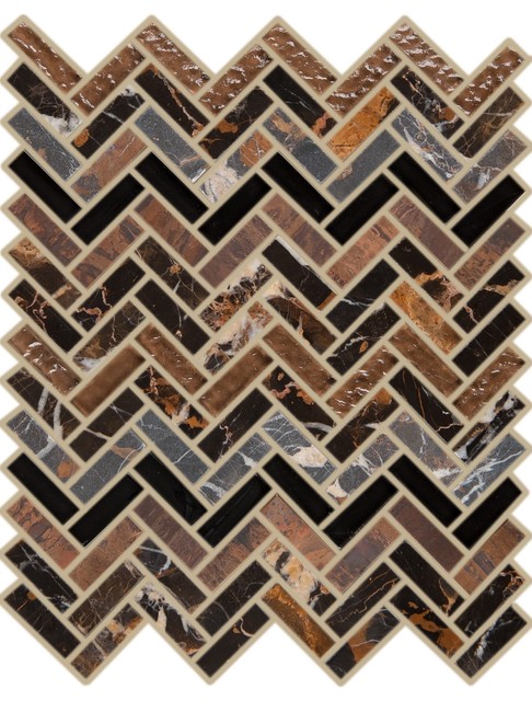 12"x12" Richter Imagination Mosaic, Set Of 4, Iron Ore