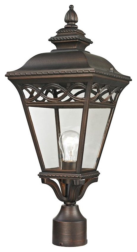 Thomas Lighting Mendham 1-Light Post Mount Lantern, Hazelnut, Medium