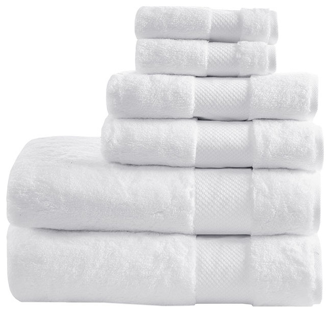 Madison Park Signature Turkish Cotton 6 Piece Bath Towel Set, White
