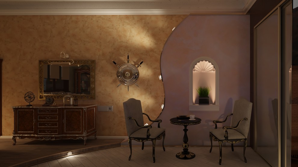 Дизайн интерьера гостиной для астронома - любителя.