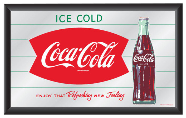 Coca-Cola Vintage Mirror Horizontal Refreshing New Feeling