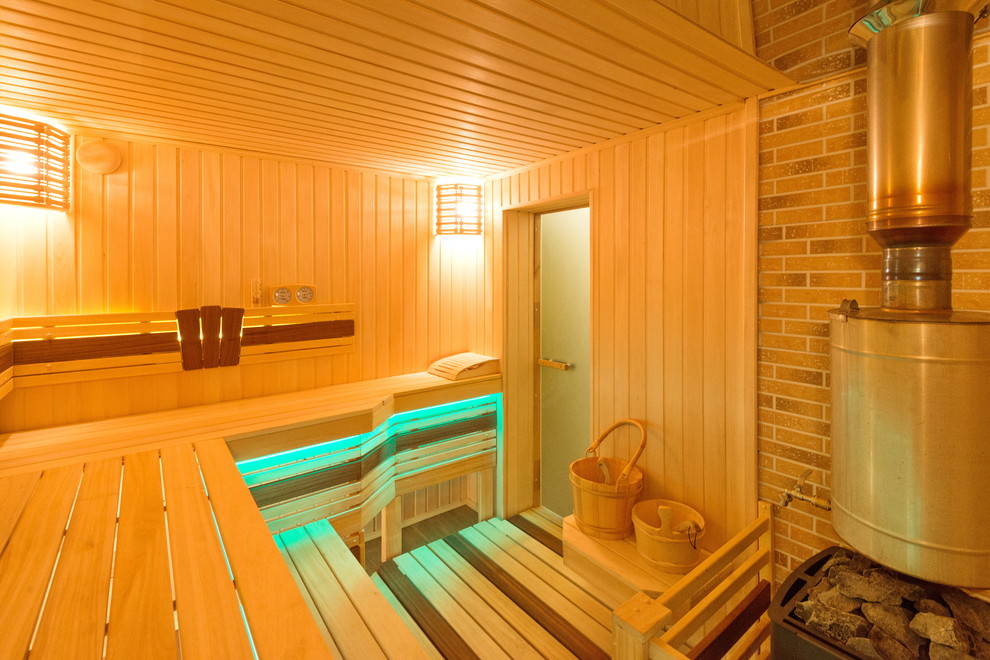 Парилка в  доме-бане из клееного бруса