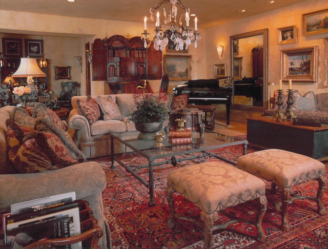 European Farmhouse In Edina Mediterranean Living  Room  