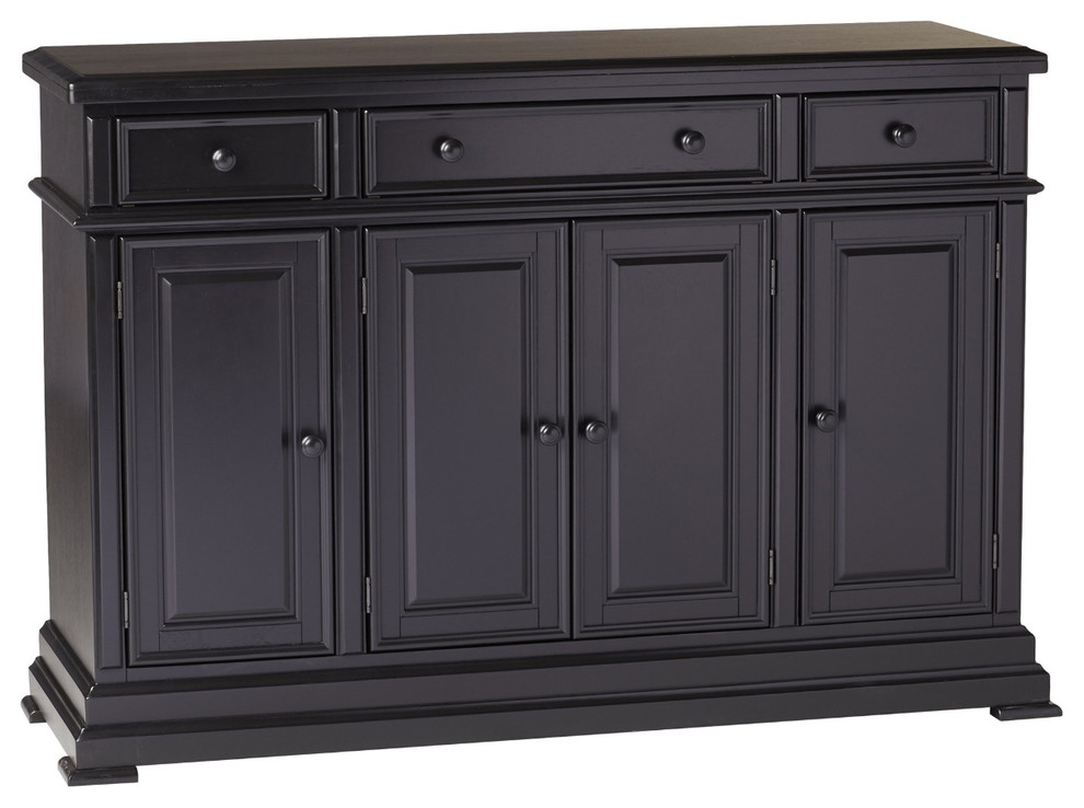 58" W Solid Rubberwood Sideboard Transitional Buffets And