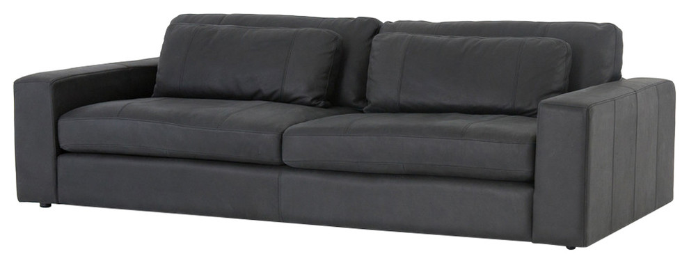 Four Hands Bloor Leather Sofa Umber Black 98