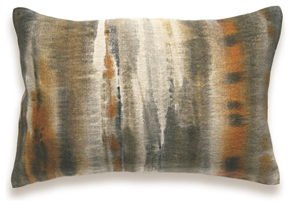 Rust Charcoal Khaki Beige Decorative Lumbar Pillow Cover 12x18 inch