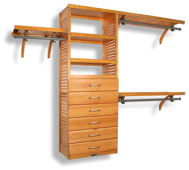 John Louis Home 16 Deep Closet Organizer 6 Drawer Transitional Louis Closet Organizer 6 Drawers Honey Maple