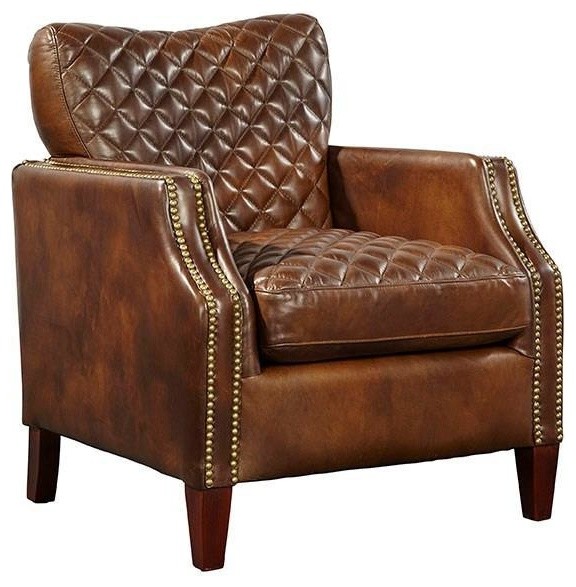 Dempsey Quilted Leather Arm Chair