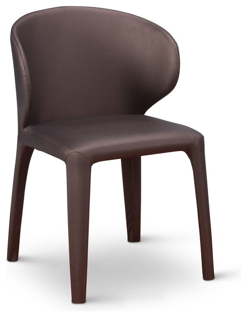 Enzo Dining Chair With Curved Back Brown Contemporary Dining