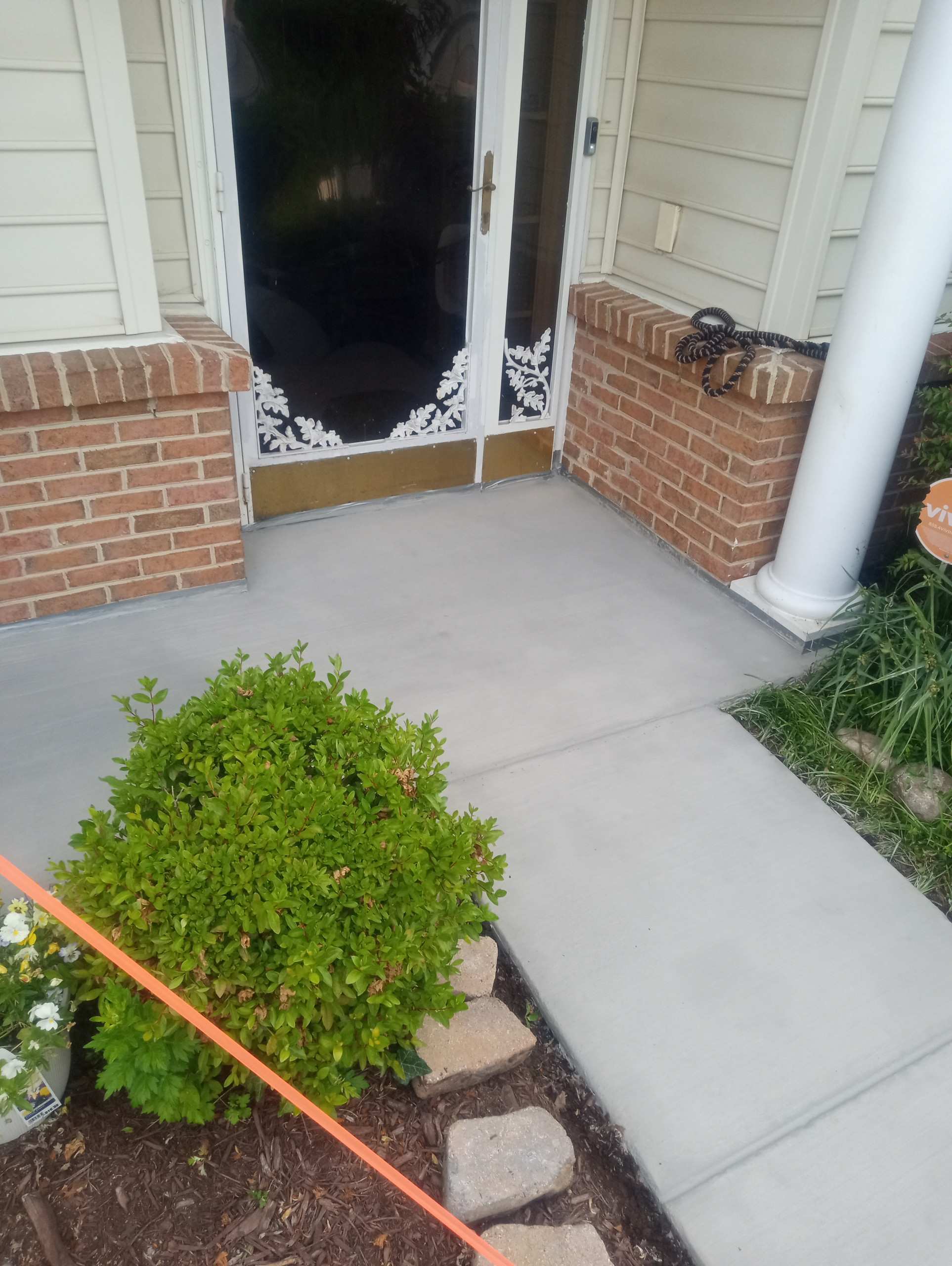 Concrete repair after work is completed