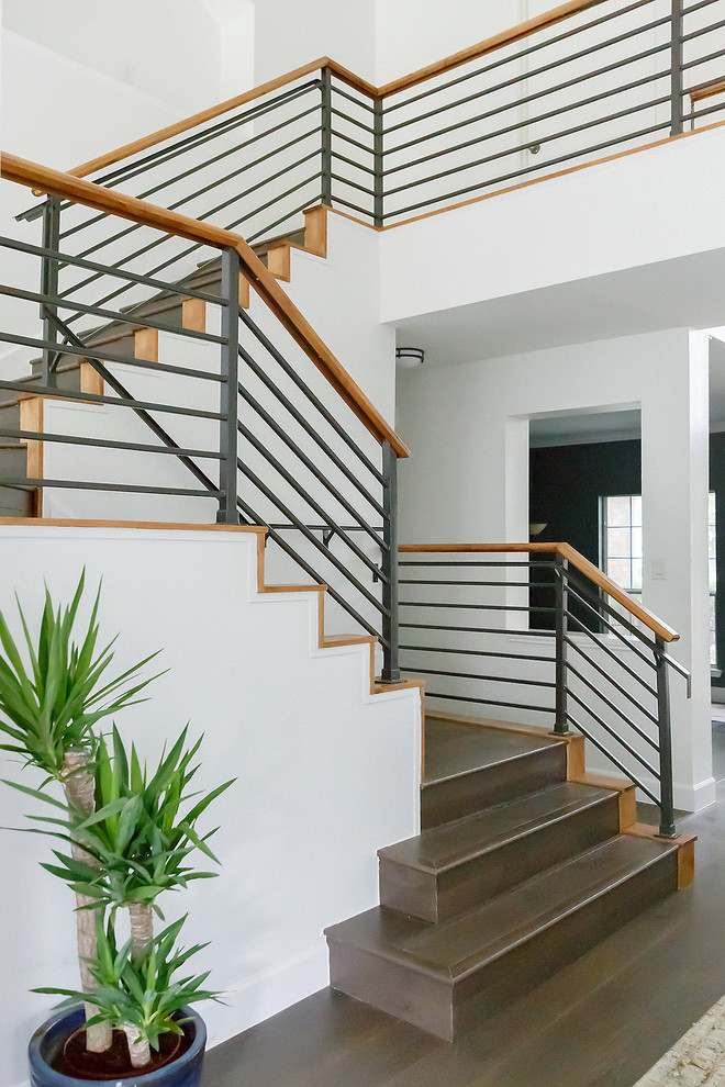 Transitional staircase photo in Austin
