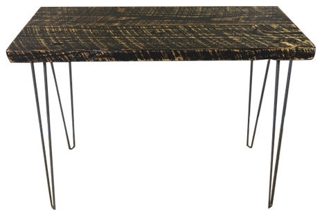 Barn Wood Console Table Hairpin Leg, Reclaimed Wood, 14x36x30, Beeswax