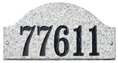 Solid Granite Address Plaque, Ridgecrest Arch, Sand Granite Polished