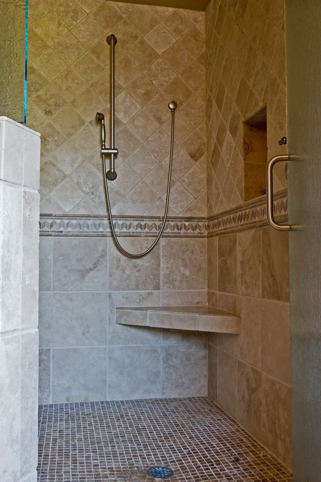 Inspiration for a rustic bathroom remodel in Seattle