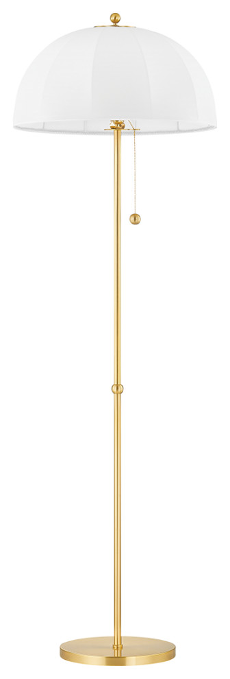 1 Light Floor Lamp, Aged Brass