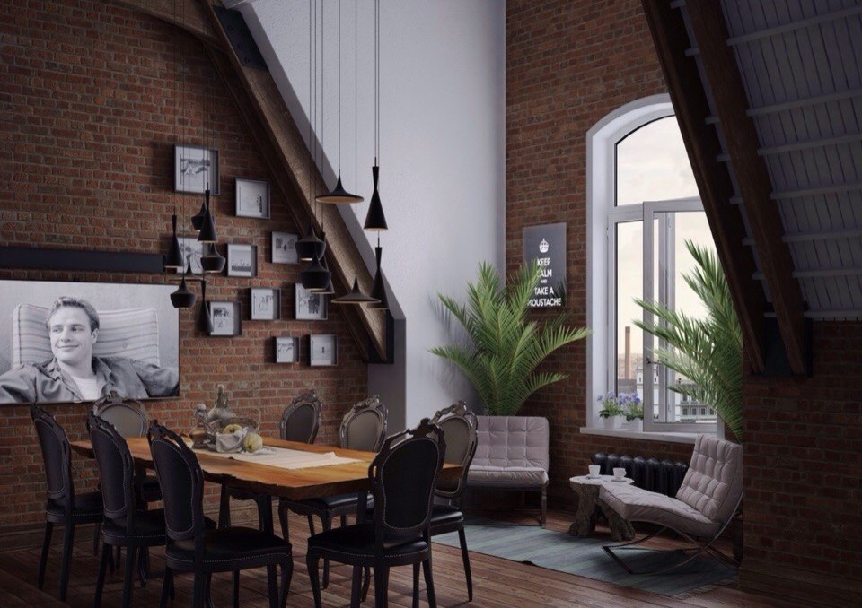 Визуализация интертера в американском стиле