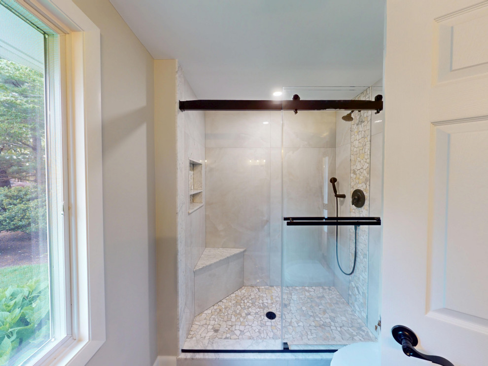 A shower with a window