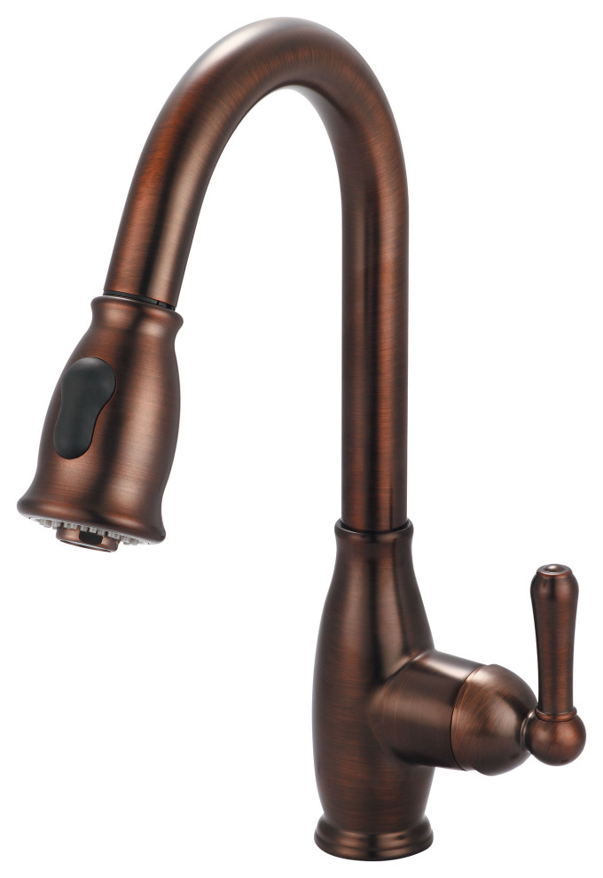 Accent Single Handle Pull-Down Kitchen Faucet, Oil Rubbed Bronze